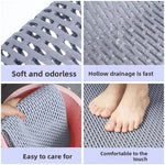 tapis douche antidérapant tapis bain moderne gris rose texturé losange ouvertures minimaliste