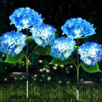 décoration extérieure fleurs artificielles solaires led bleu rose violet blanc moderne jardins allées