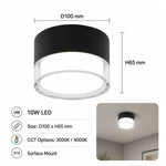 lampe led blanc moderne surface mount acrylique transparente 3000k 4000k rond minimaliste