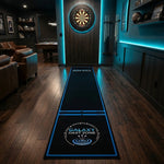 tapis jeu fléchettes polyester noir bleu logo galaxy dart zone moderneintérieur chambre decoration