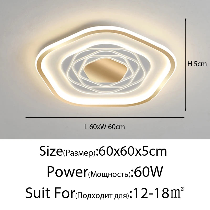 plafonnier led moderne géométrique blanc noir éclairage quotidien monté surface télécommande