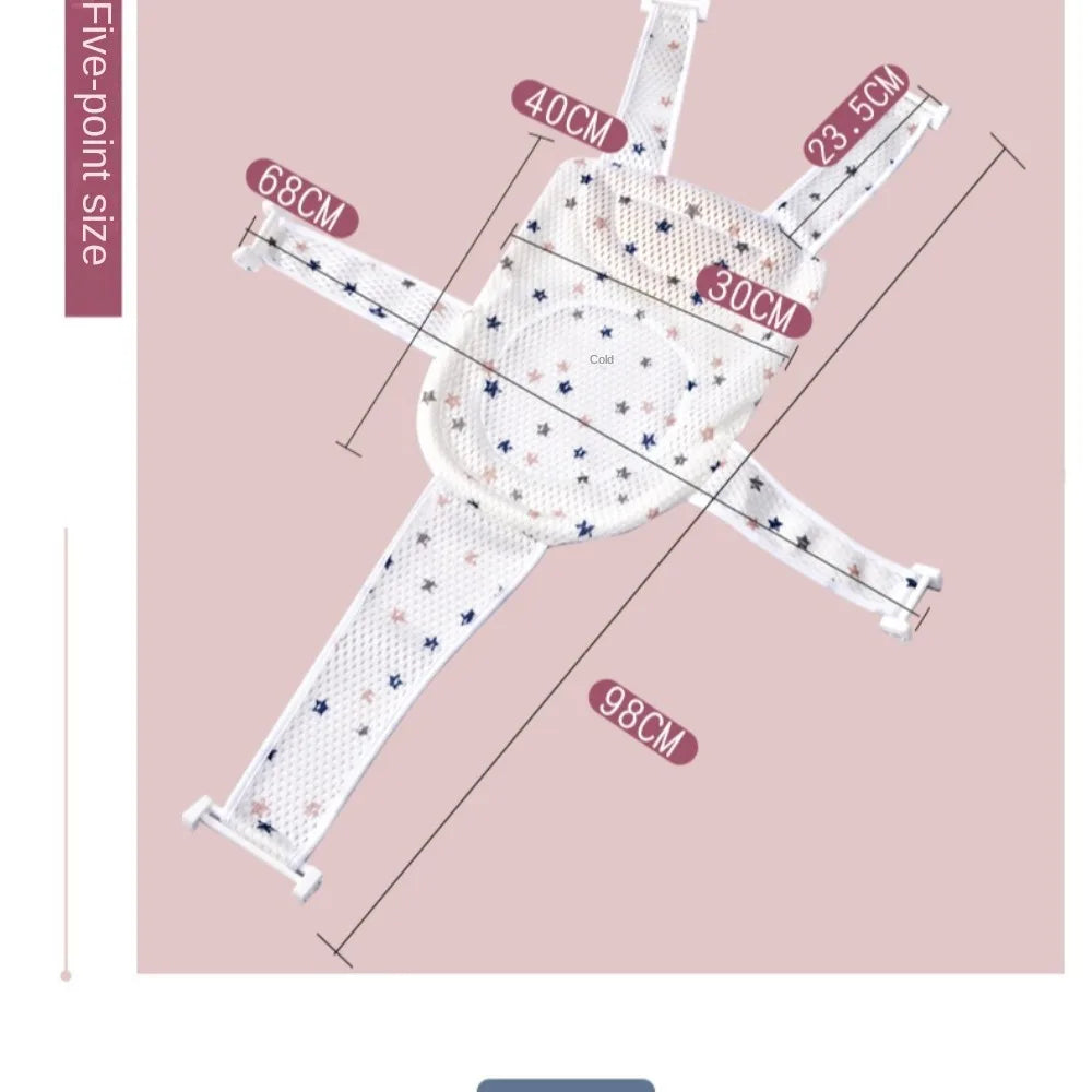 filet bain bébé étoiles blanc bleu rose clips moderne confortable sécurité antidérapant tissu