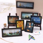cadres art classiques noir bateau mona lisa van gogh maison poupée