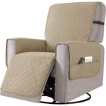 couvre siège fauteuil inclinable polyestère quilted gris moderne sécurité poche rangement machine