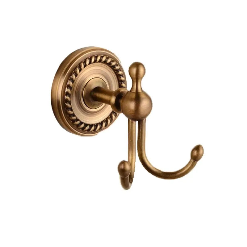 accessoires salle bain bronze doré classique finement ciselé serviette suspendue porte savon porte rouleau