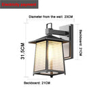 lampe murale moderne transparente rayures horizontales noir ip65 led éclairage extérieur balcon porte muriaux