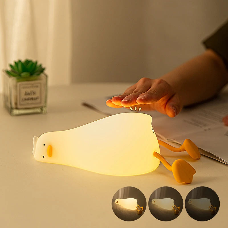 veilleuse led rechargeable oiseau blanc jaune mignon lampe table moderne chambre urgence