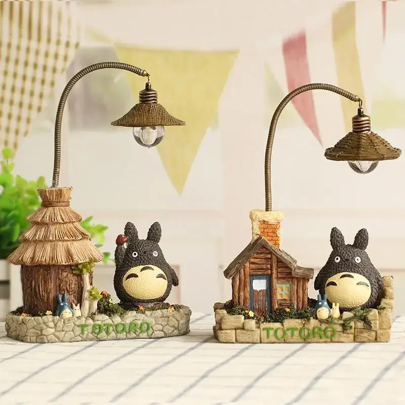 veilleuse table animaux compagnie totoro décoration maison miniature vintage led noire blanche