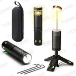 lampe poche portable rechargeable led doré gris perforée boutons noirs moderne compact trépied magnétique