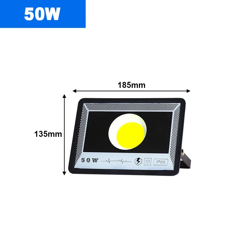 projecteur led moderne 200w 195mm 280mm noir lumières jaunes ip65extérieur
