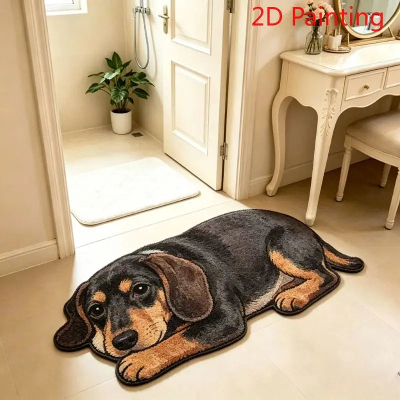tapis imprimé chien husky gris noir blanc résistant décoloration antidérapant intérieur extérieur chambre salon