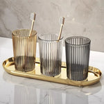 verres dents moderne vert gris doré rayures vertical opacité chambre