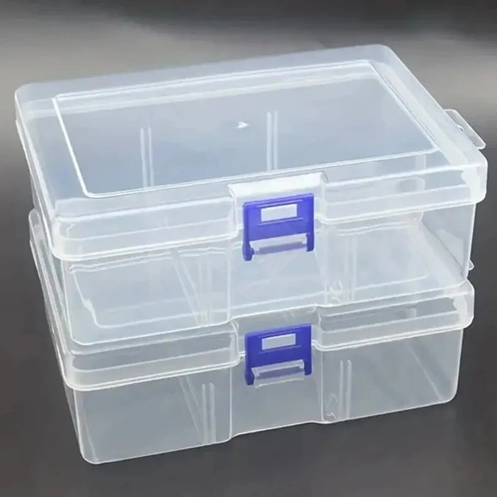 Boîte de rangement plastique transparente blanche pour bijoux