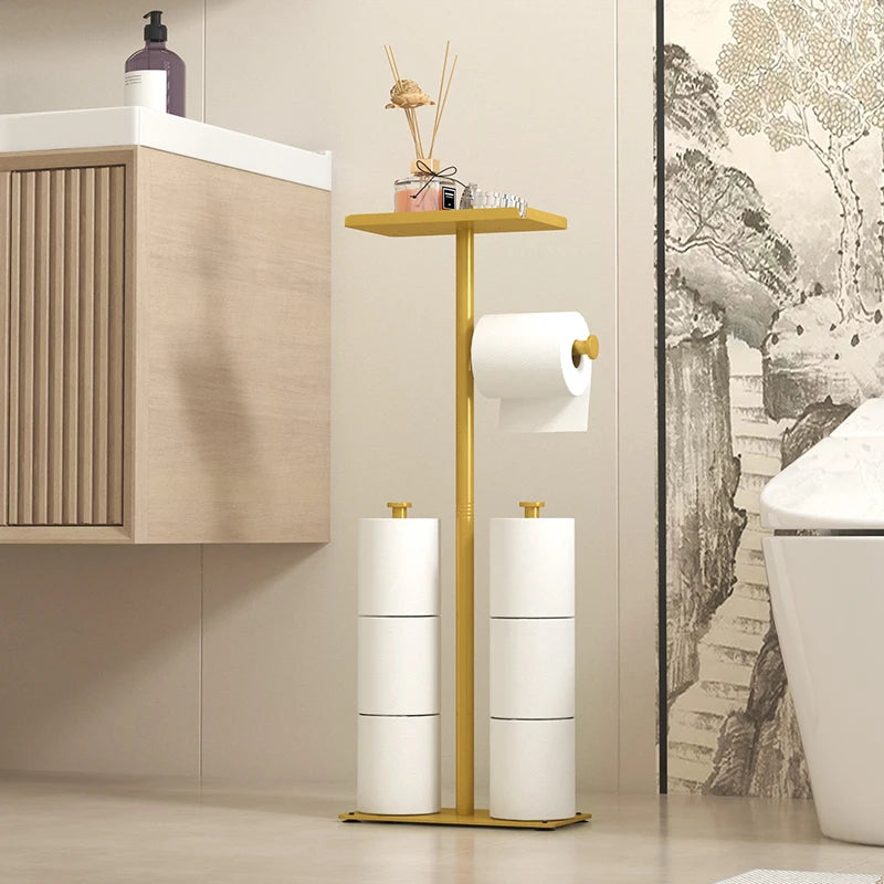 support papier toilette moderne or noir blanc imperméable salle bain multifonctionnel rangement téléphone tringle