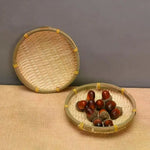 assiette bambou tissé main naturelle traditionnelle rangement décoration maison