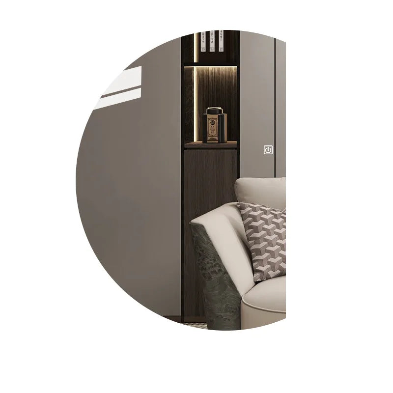 miroir moderne éclairé gris blanc fogless 50cm 60cm 70cm aluminium