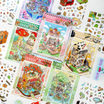 livre stickers 3d dessin animé coloré stickers autocollants motifs animaux urbains naturels spiral bleu
