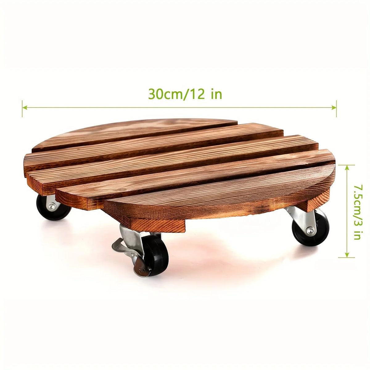 plateau mobile rustique plateau roulettes marron texture bois dimension 30cmrollable