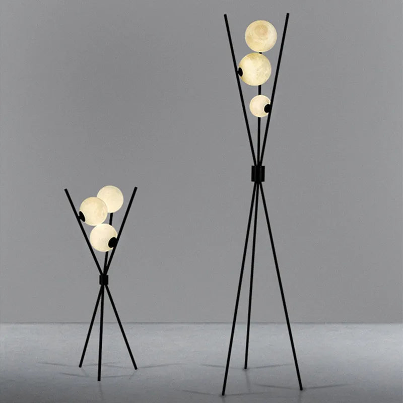 Lampe LED autoportante en forme de lune 3D design nordique vue de face