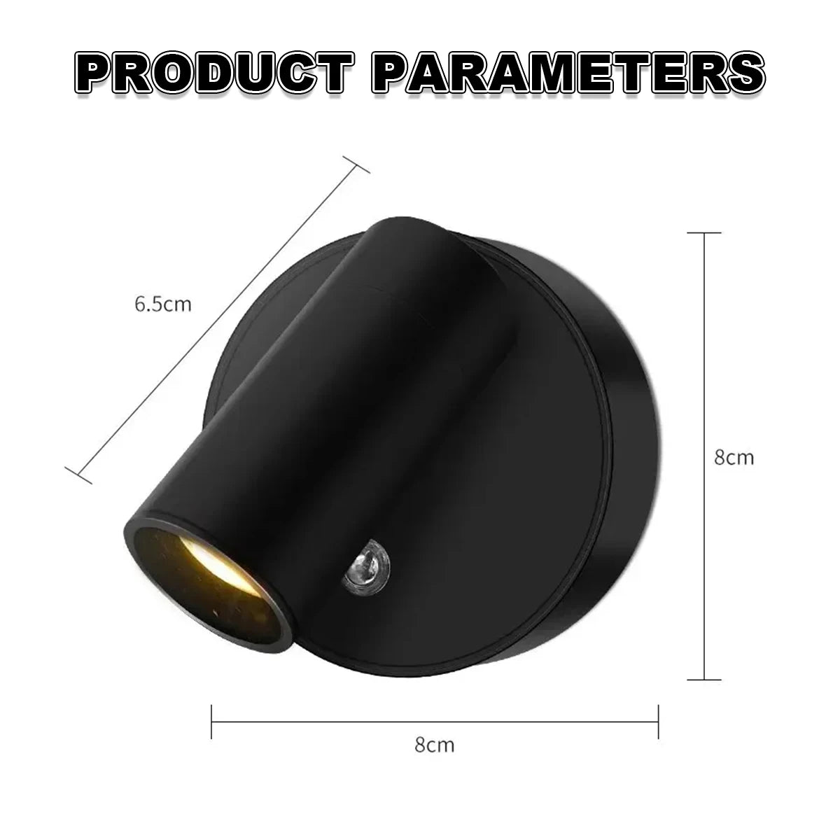 applique murale led rechargeable usb noir blanc moderne réglable intensité variable chambre étude