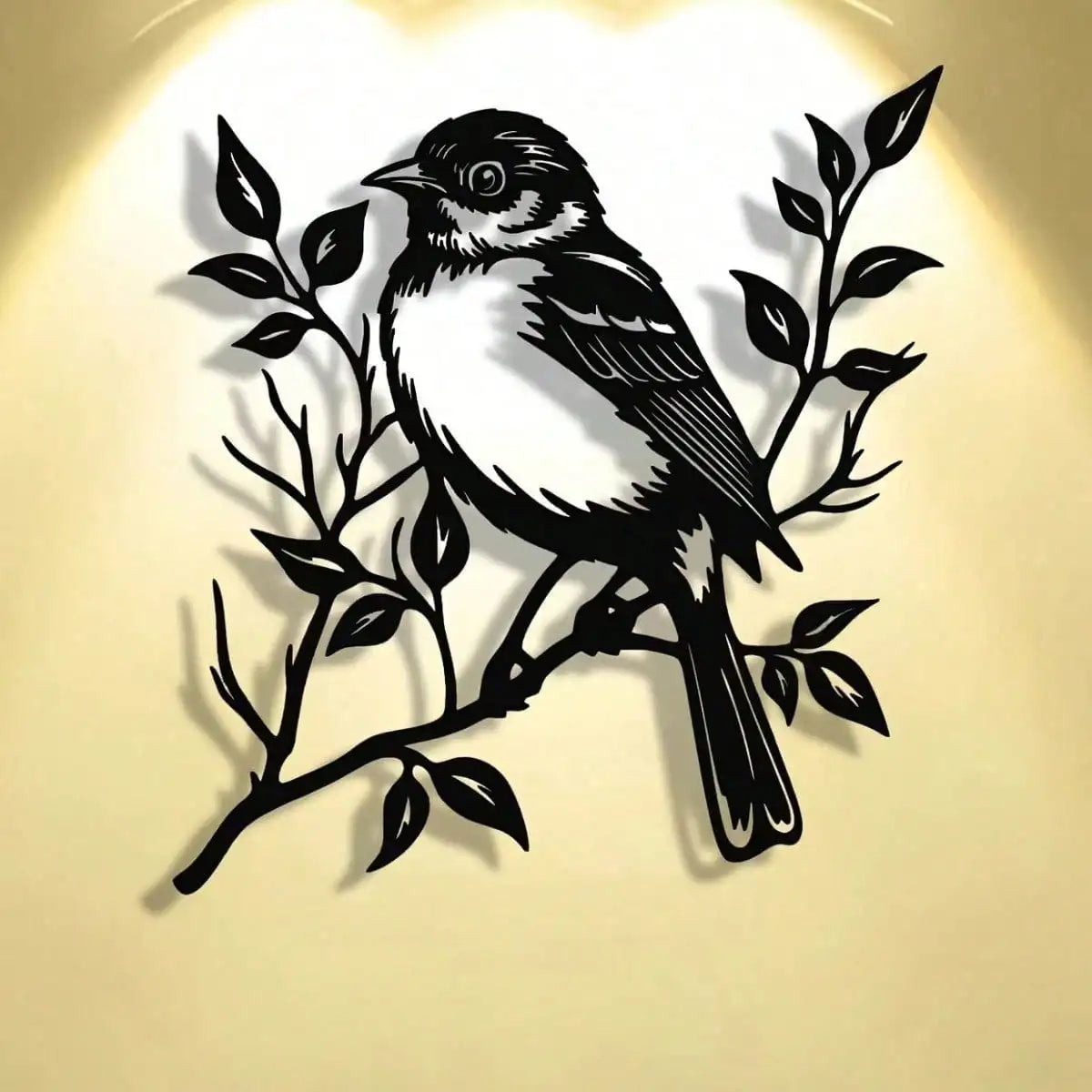 décoration murale oiseau métal noir blanc silhouette artiste