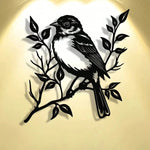 décoration murale oiseau métal noir blanc silhouette artiste
