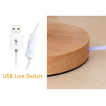 lampe table led usb moderne minimaliste abatjour tissu opaque bois clair chambre coucher
