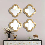 miroir moderne doré quadrilobé fixation murale accessoire décoration intérieure chinese