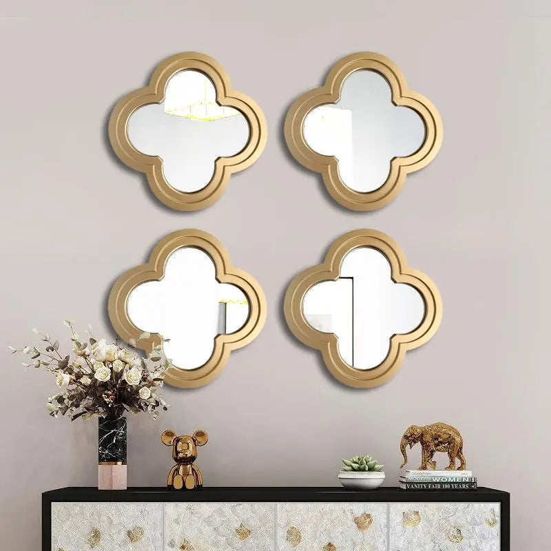 miroir moderne doré quadrilobé fixation murale accessoire décoration intérieure chinese