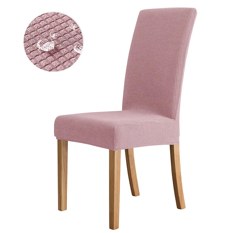 Housse chaise moderne gris foncé rayures horizontales élastique imperméable polyester