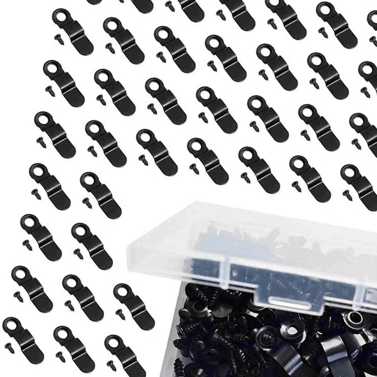 crochet vis fixations industriel noir boite rangement pieces 100pcs attache photo frame hanger