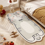 tapis gris moderne dessin animé chats doux non glissant chambre salon polyester