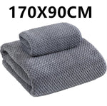 serviette bain microfibre bleu clair séchage rapide motif points adultes