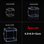 boîtes plastique transparentes modernes boîte bijoux réutiliables boîtes rangement minimalistes transparentes accessoires coiffure pièces