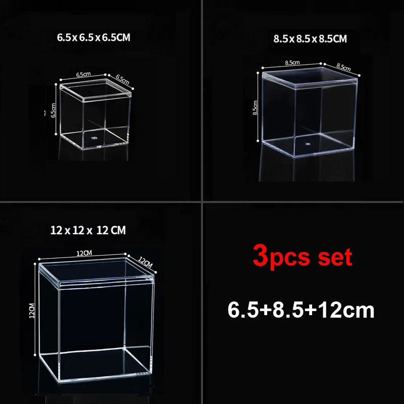 boîtes plastique transparentes modernes boîte bijoux réutiliables boîtes rangement minimalistes transparentes accessoires coiffure pièces