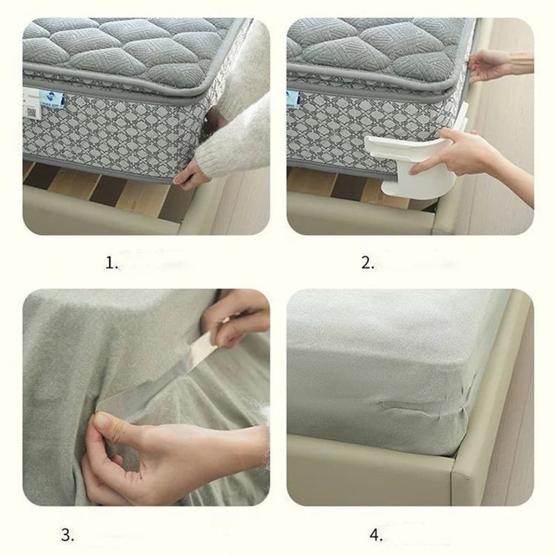 supports matelas adhésifs gris clair moderne rayures diagonales 4pcs bande adhésive