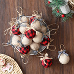 Ornement de Noël en tissu tissé vue rapprochée