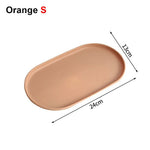 assiettes ovales modernes plastique beige rose blanc dessert vaisselle rangement maison cuisine