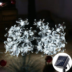 guirlandes lumineuses solaires led fleurs cerisier blanc multicolore extérieures imperméables