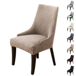 housse chaise beige motif feuilles texture douce moderne adhésif élastique large anti taches polyester