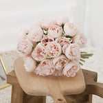 bouquet pivoines artificielles soie rose blanc violet décoration intérieure mariage anniversaire transparent minimaliste