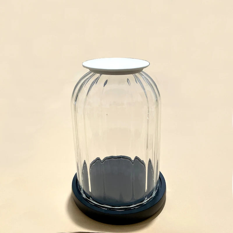 bougies parfumées moderne transparentes rayures verticales base noire allumettes decoration maison