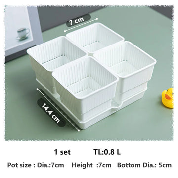 pots plantes plastique moderne blanc cactus succulents lithops drainage decoration maison