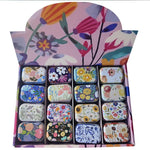 boîtes métal vintage fleur multicolores rangement bijoux emballage cadeau mariage respectueux environnement