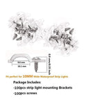 clips fixation bande led transparent vis anti rust moderne 9mm 101mm 100pcs