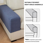 couvre main bleu marine tissé motifs géométriques moderne fixations washable chaise canapé protection meuble