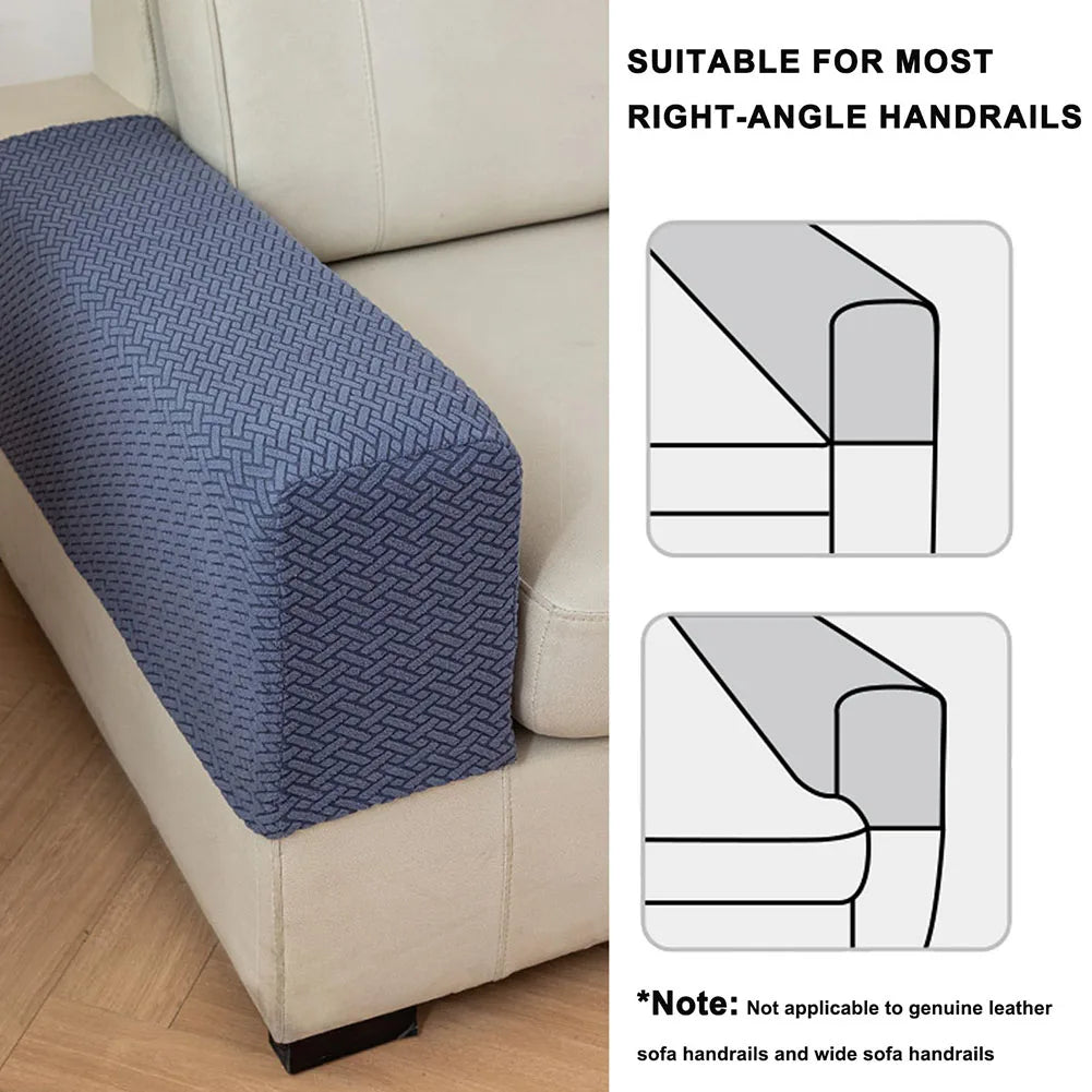 couvre main bleu marine tissé motifs géométriques moderne fixations washable chaise canapé protection meuble