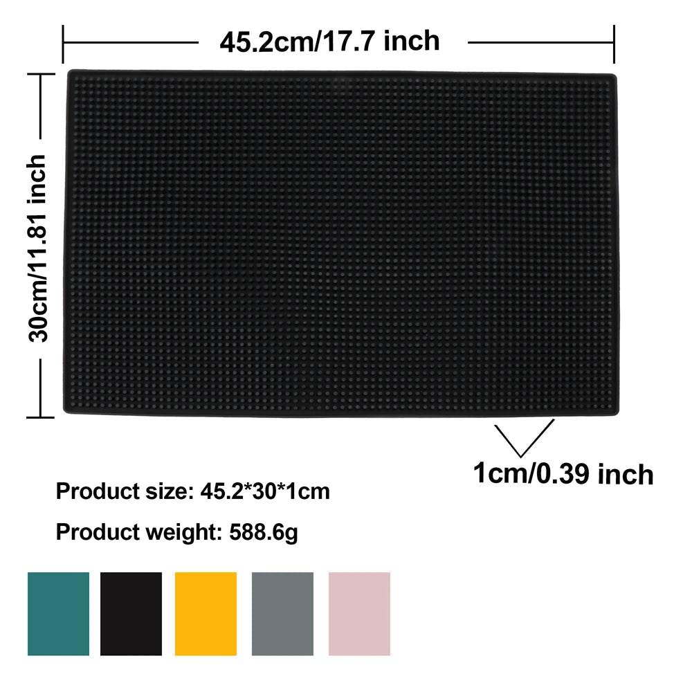 tapis bar silicone perforé moderne noir gris rose blanc perforations respectueux environnement