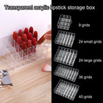 présentoir transparent moderne 24 grilles petites grandes 36 40 rouges lèvres acrylique minimaliste rechargeable