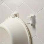 couvercle toilette blanc clips adhésifs pratique moderne salle bain rangement